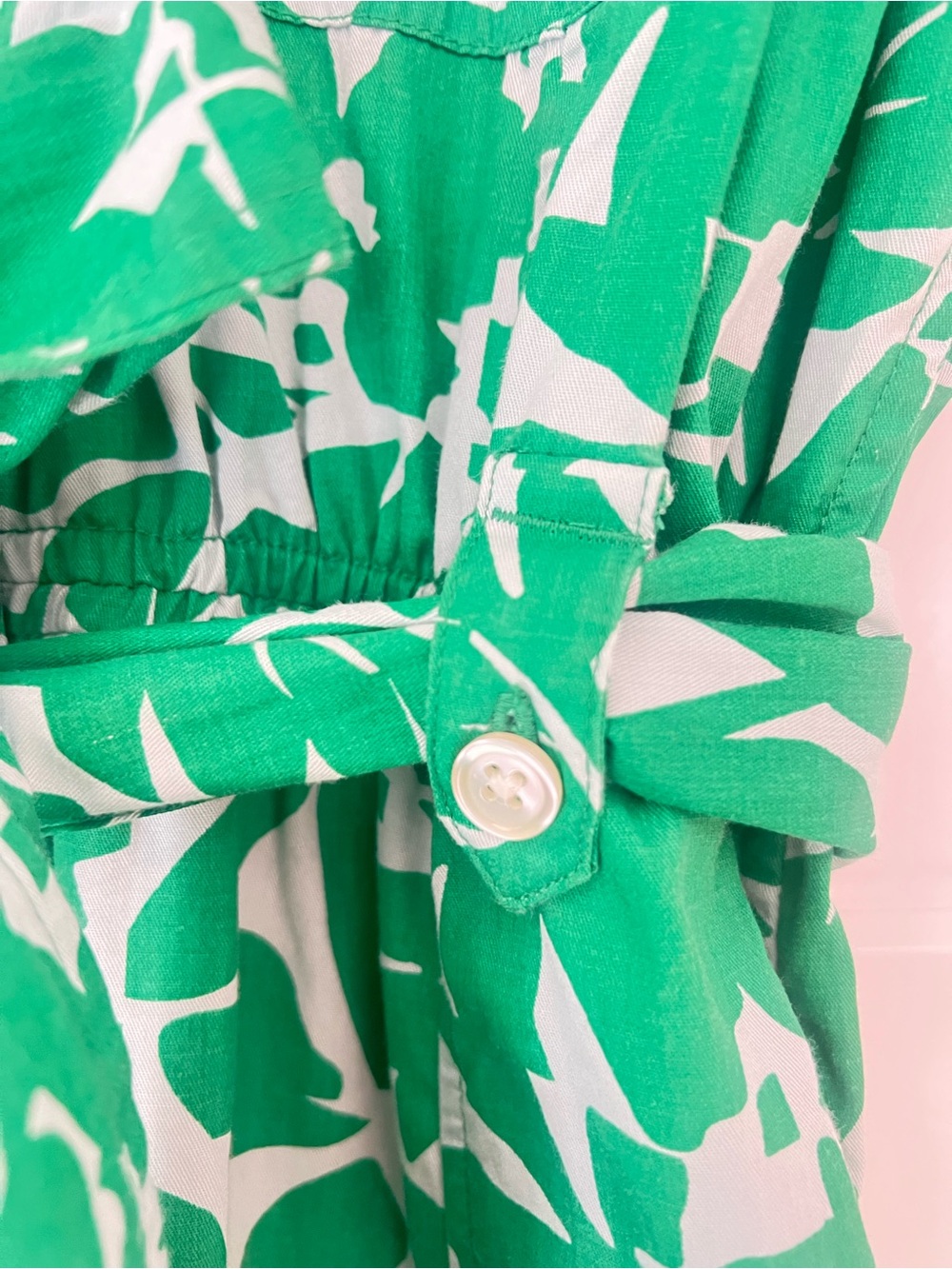 FREE ASSEMBLY | 100% Cotton Green Abstract Midi Shirt Dress S - Picture 5 of 13